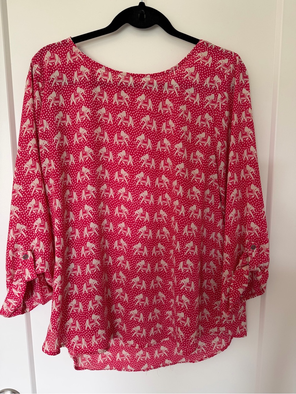 41 Hawthorn Pink Elephant Print Blouse
